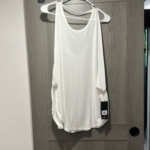 White New Balance Tank with side knot detail